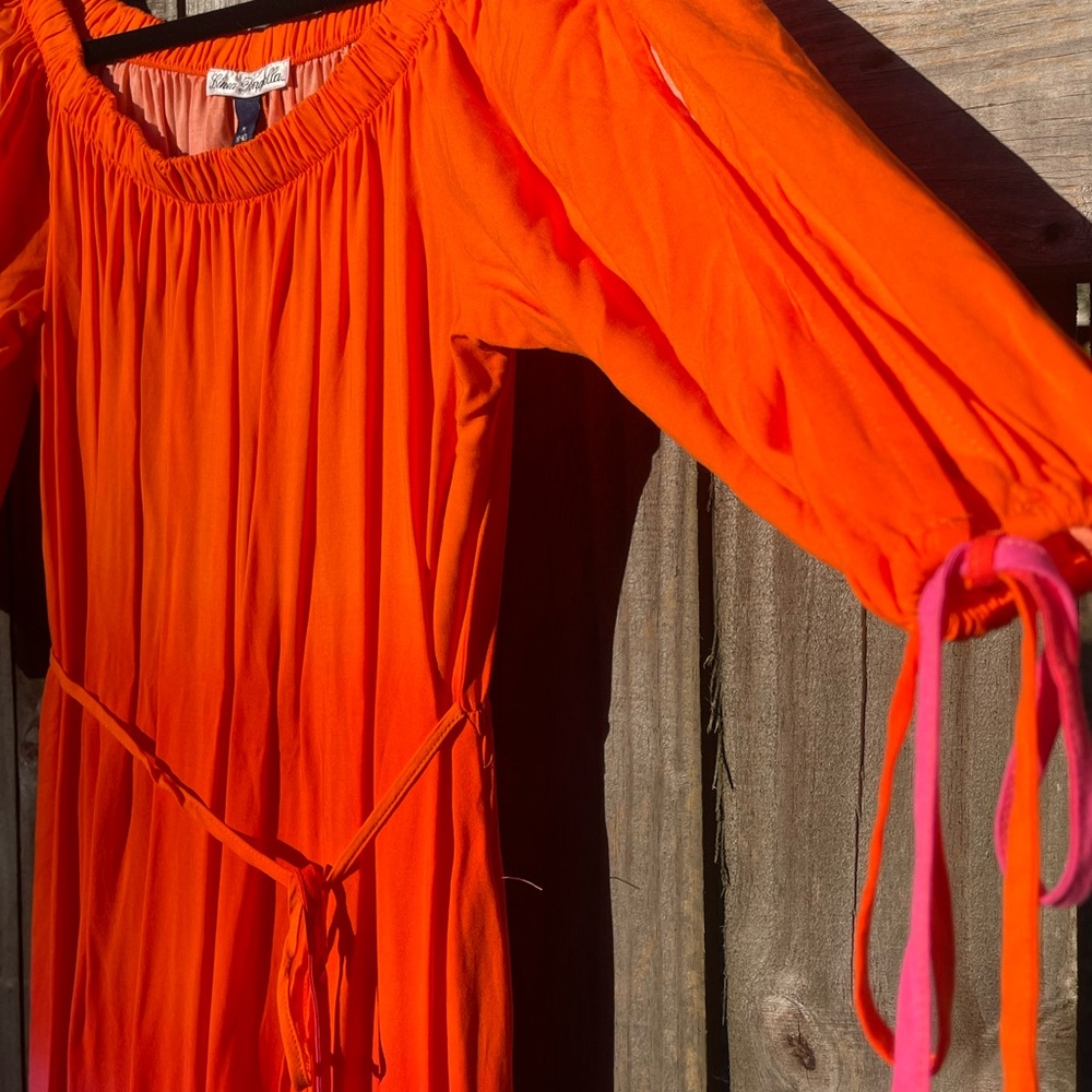 Linea Donatella Orange and Pink Women's Dress Size M - Picture 8 of 12